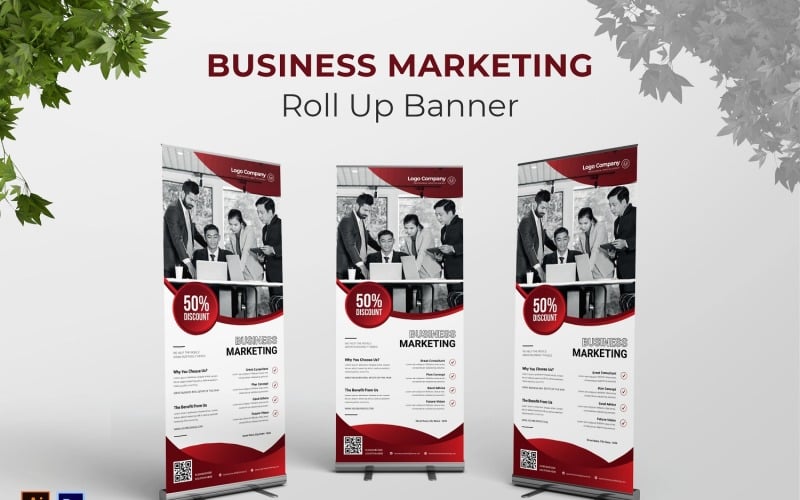 Banner roll up di marketing aziendale