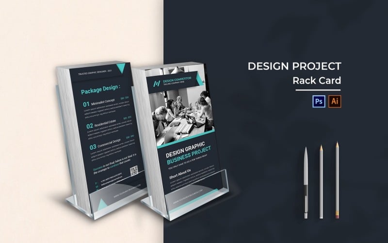 Brochura de cartão de rack de projeto de design