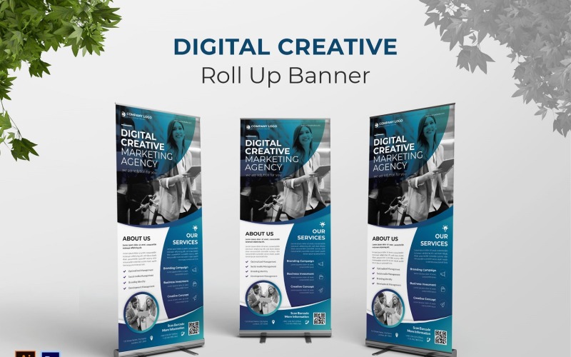 Digitális kreatív Roll Up Banner