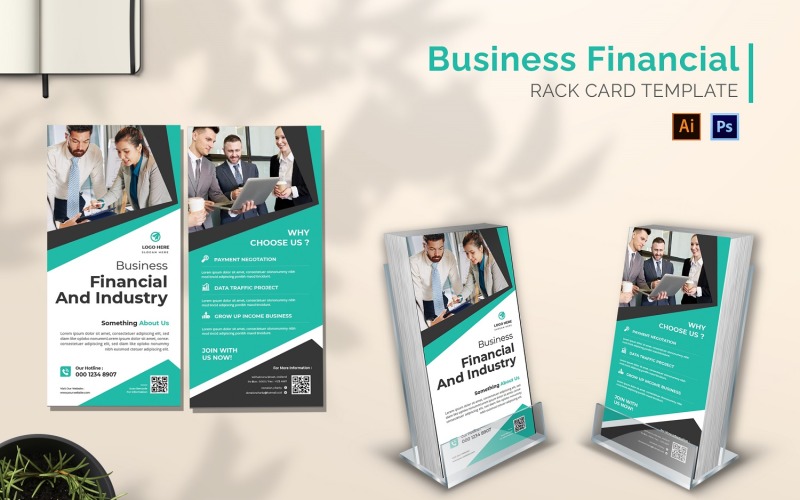 Folheto de cartão financeiro para negócios
