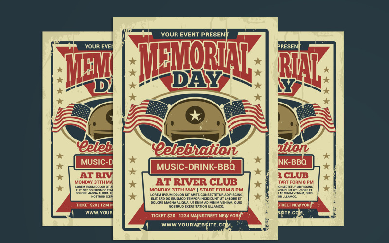 Modello di volantino del Memorial Day