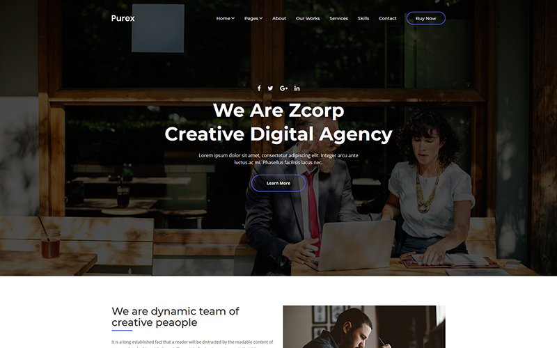 Purex - шаблон сайта креативного агентства