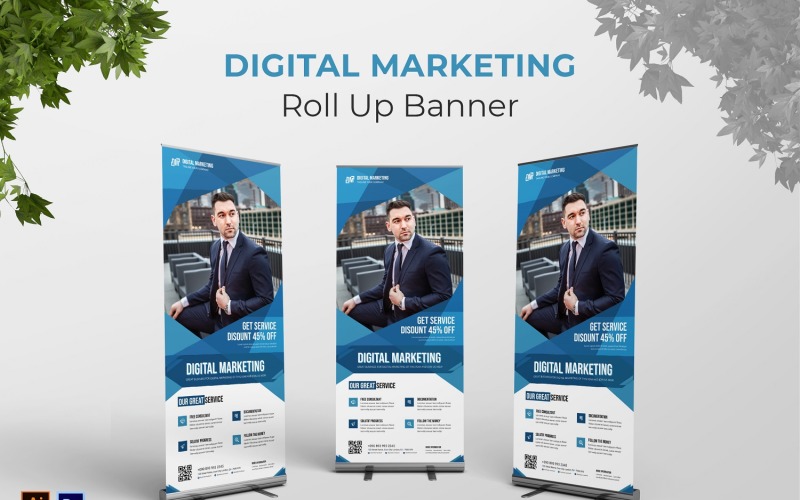 Roll-up banner voor digitale marketing