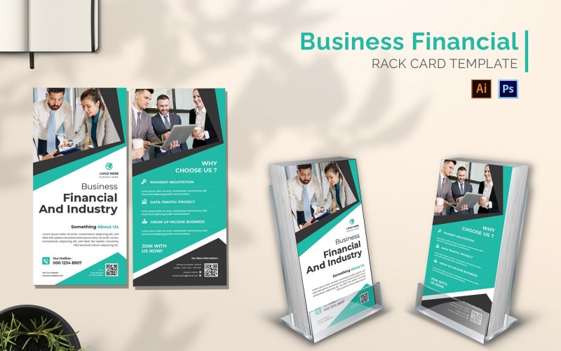 Zakelijke financiële rekkaartbrochure