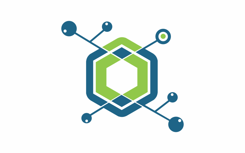 Tech zeshoeken Logo sjabloon