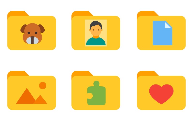 Mappen Icon Pack in kleurstijl