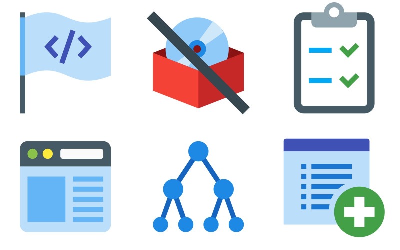 Programming Icon Pack in Color Style - TemplateMonster