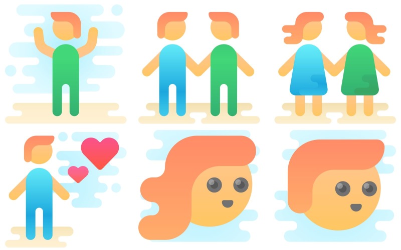 People Icon Pack in Cute Clipart Style