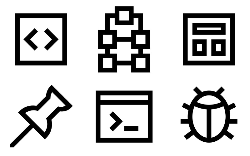 Programming Icon Pack in Windows 10 Style - TemplateMonster