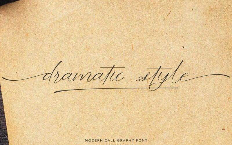 Caratteri scritti a mano in stile drammatico