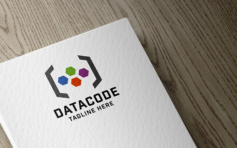 Modelo de logotipo de tecnologia de código de dados profissional