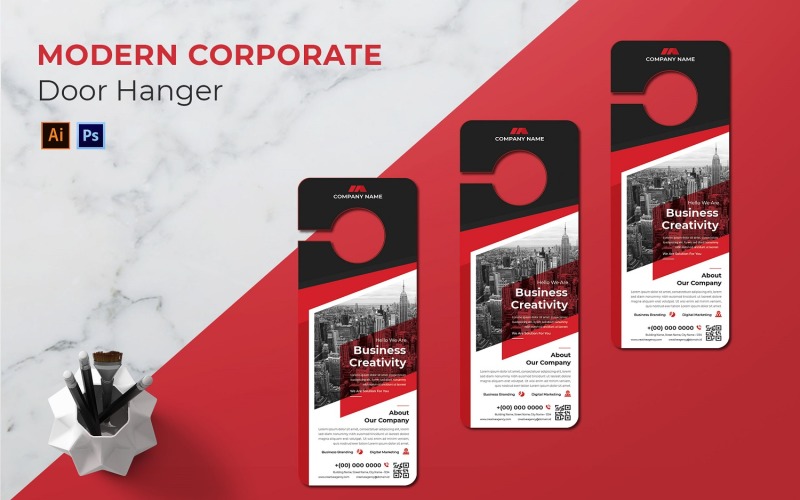 Modern Door Hanger Corporate identity template