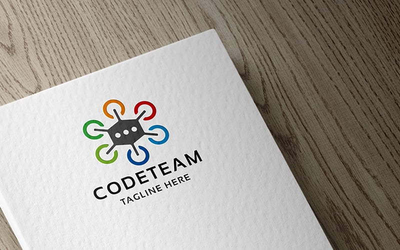 Profesionální kód tým a kódovací logo šablona