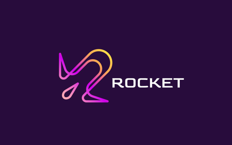 Ракета - шаблон логотипа градиента