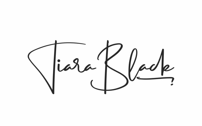 Fuentes de caligrafía de escritura a mano Tiara Black