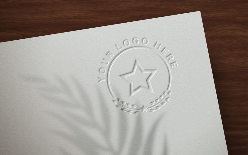 Logo Mockup Embossed on Paper - Product Mockup