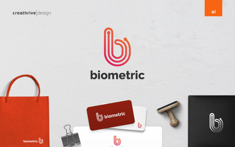 Biyometrik Güvenlik Logo Şablonu