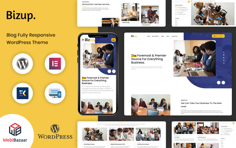 Bizup - Tema WordPress Elementor di consulenza aziendale multiuso