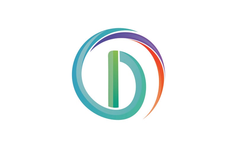 Буква D красочный круг логотип шаблон