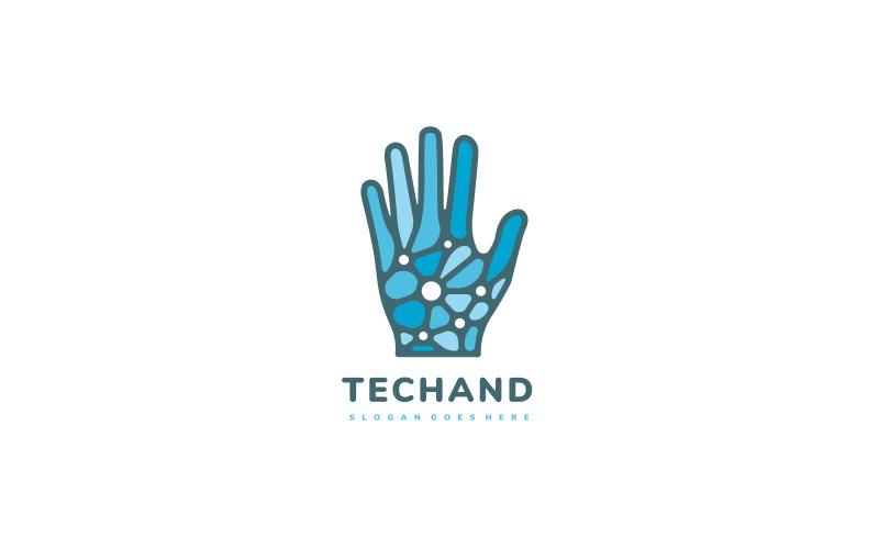 Human Hand Technology Logo Template