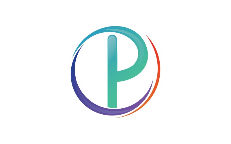 Letter P kleurrijke cirkel Logo sjabloon