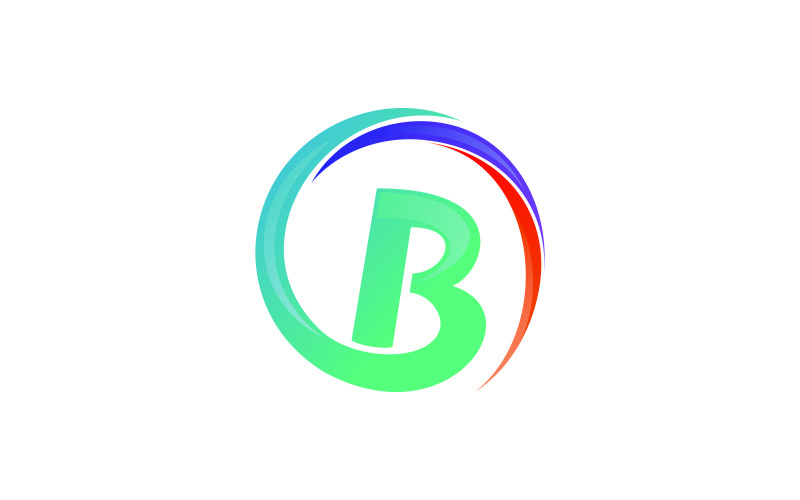 Modèle de logo de cercle coloré lettre B
