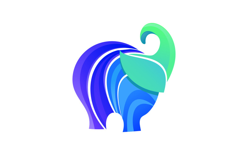 Modèle de logo éléphant en couleur