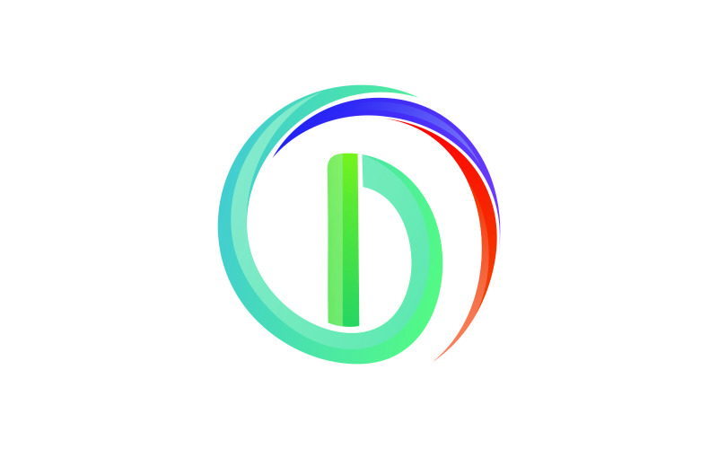 Modello di logo cerchio colorato lettera D