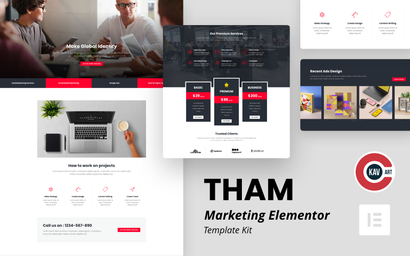 Tham - маркетингове агентство Elementor Kit