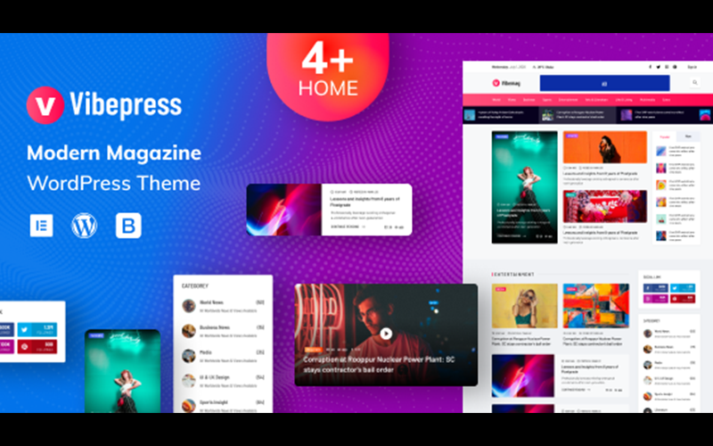 VibePress - современная тема WordPress для журналов