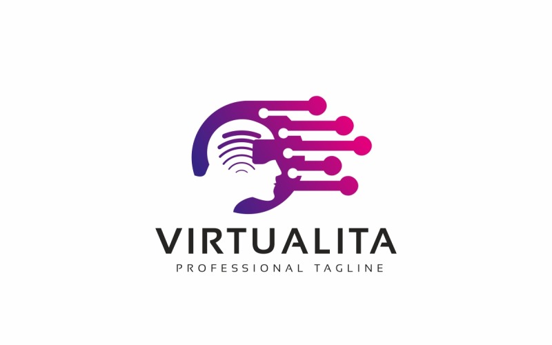 Virtual Human Network Logo Template