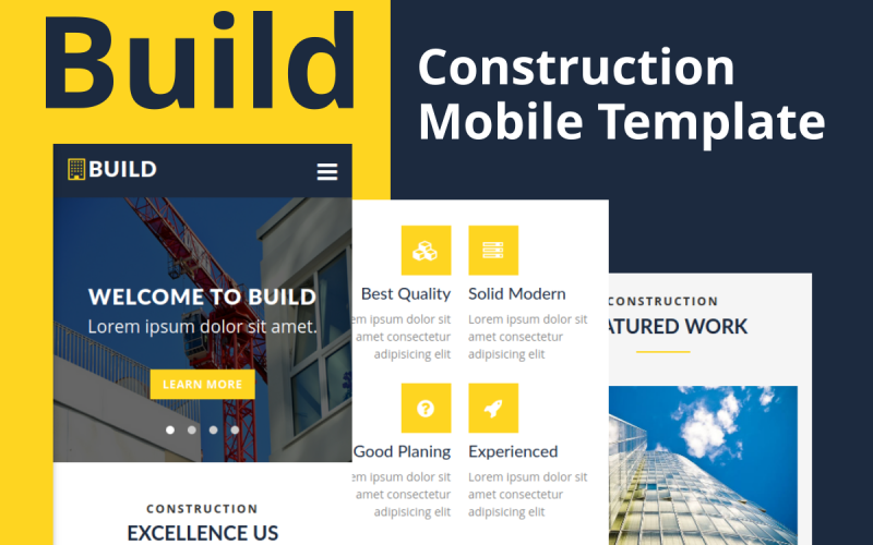 Build - Будівельний мобільний шаблон веб-сайту