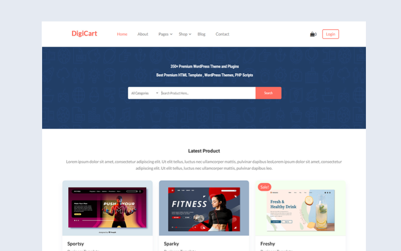 DigiCart - Multivendor digitális termékek értékesítése a piactéren WooCommerce téma
