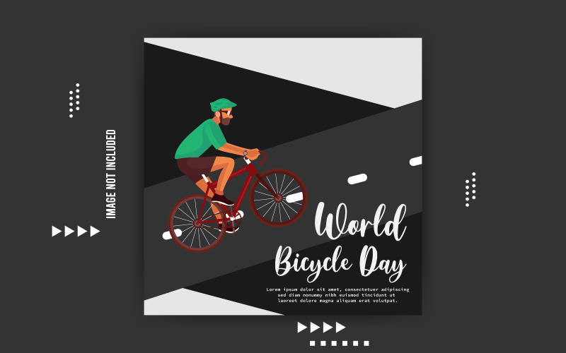Modelli di progettazione di social media per la giornata mondiale della bicicletta