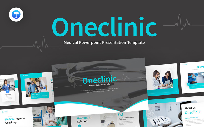 OneClinic医学创意现代主题演讲模板