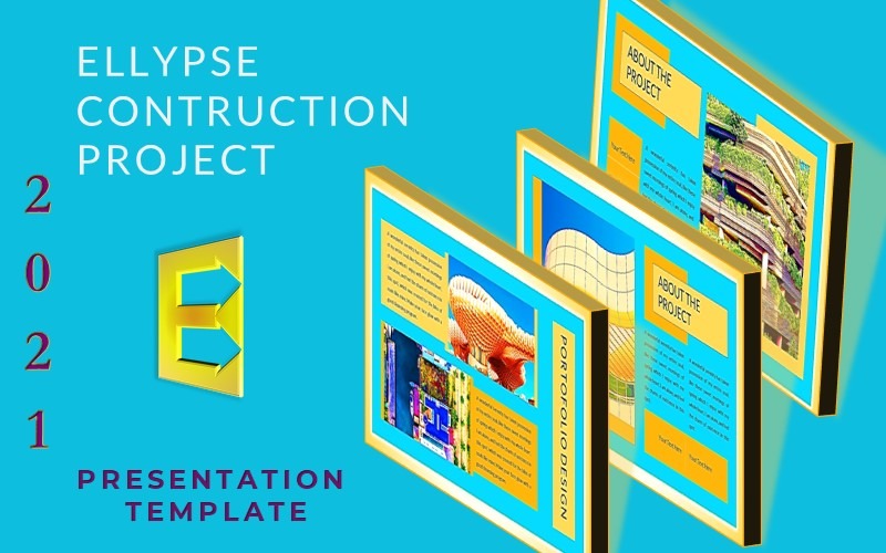 Presentazione PowerPoint del progetto Ellypse-Contruction Tempalte