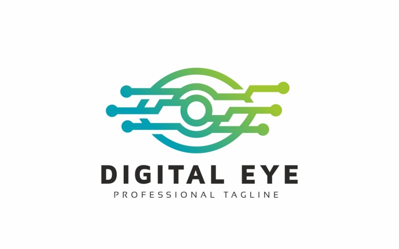 Digitális Eye Tech logó sablon