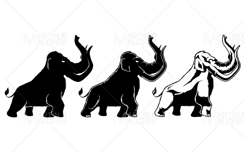 Mammut auf weißer Vektorillustration