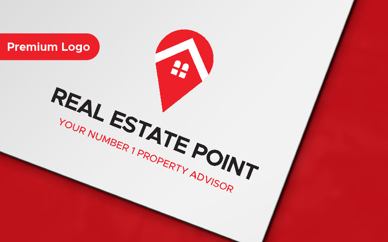 Modèle de logo de point immobilier