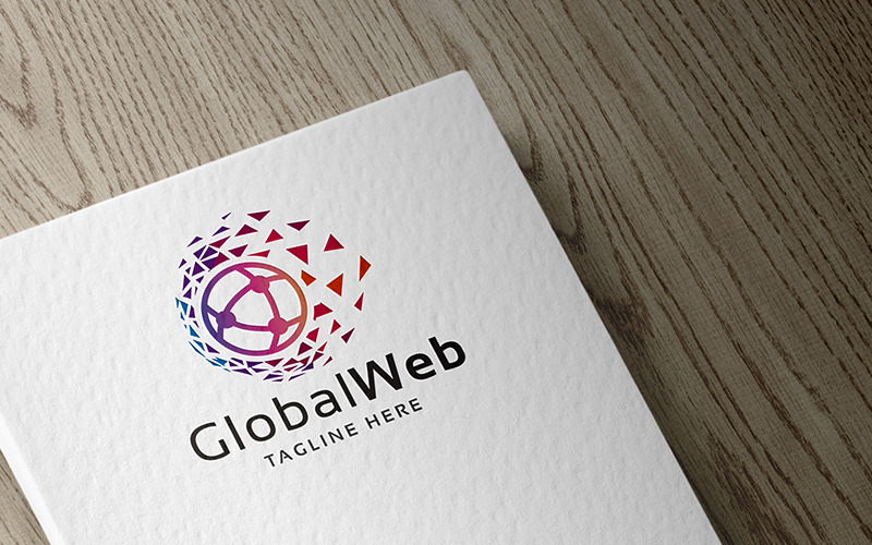 Modelo de logotipo profissional da Web global