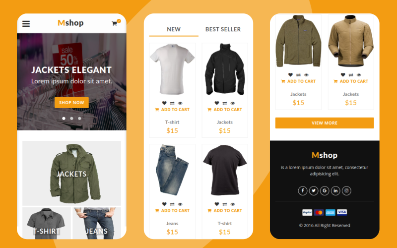 Mshop - e-handelsmall för mobilwebbplats