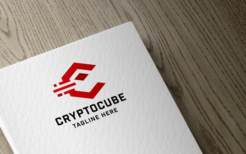Profesjonalny szablon Logo Crypto Cube Letter C.