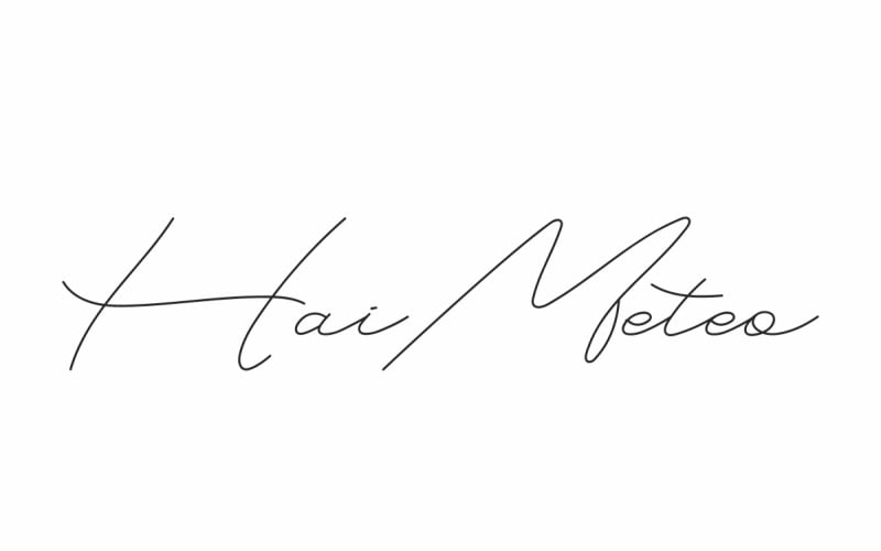 Fuente de firma de escritura a mano Hai Meteo