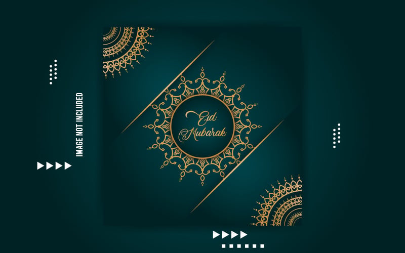 Modello di banner sociale di Eid Mubarak