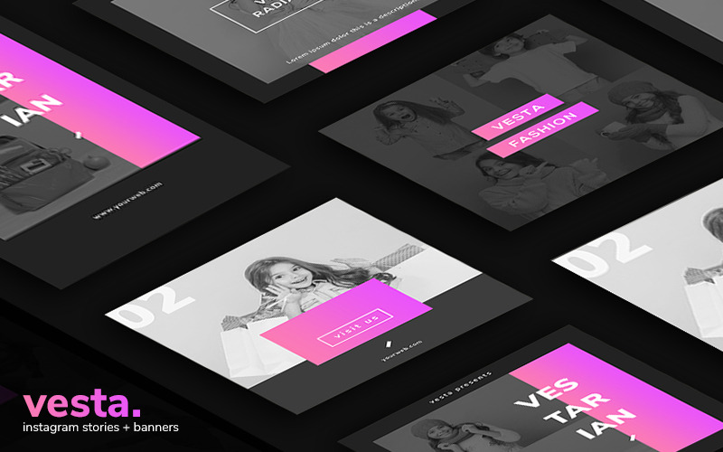 Vesta - Modelli PSD per banner Instagram e social media di storie di Instagram