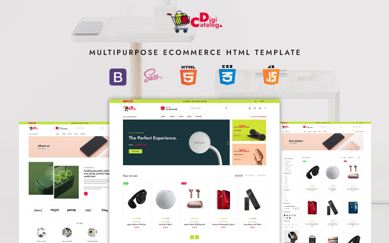 DigiCatalog - Modelo HTML de comércio eletrônico multiuso