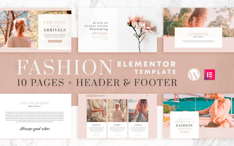 Fashion Instincts - Elementor Template Kit - WooCommerce-kompatibel - 10 Seiten + Kopf- und Fußzeile