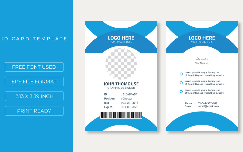 Graphic Designer Id Card Template Layout
