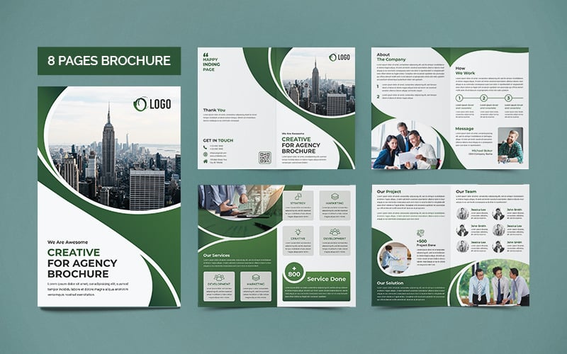 Modello di brochure aziendale 8 pagine
