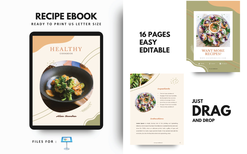 Presentazione del modello di keynote del ricettario del libro di ricette